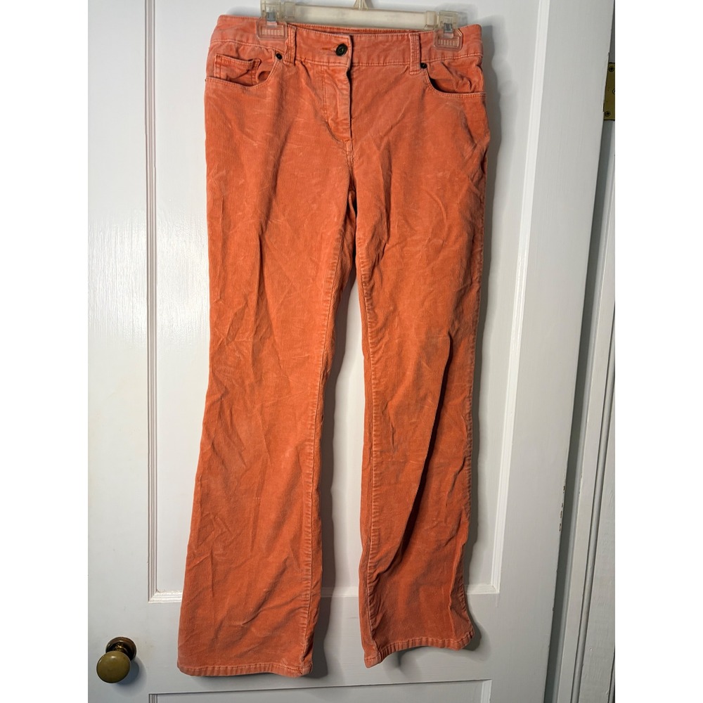 Chicos Coral Corduroy Pants Womens Size 0 Bootcut Stretch‎ Cotton Blend